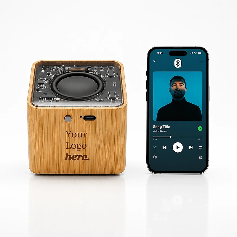 Bamboo Bluetooth Speaker Transparent Top