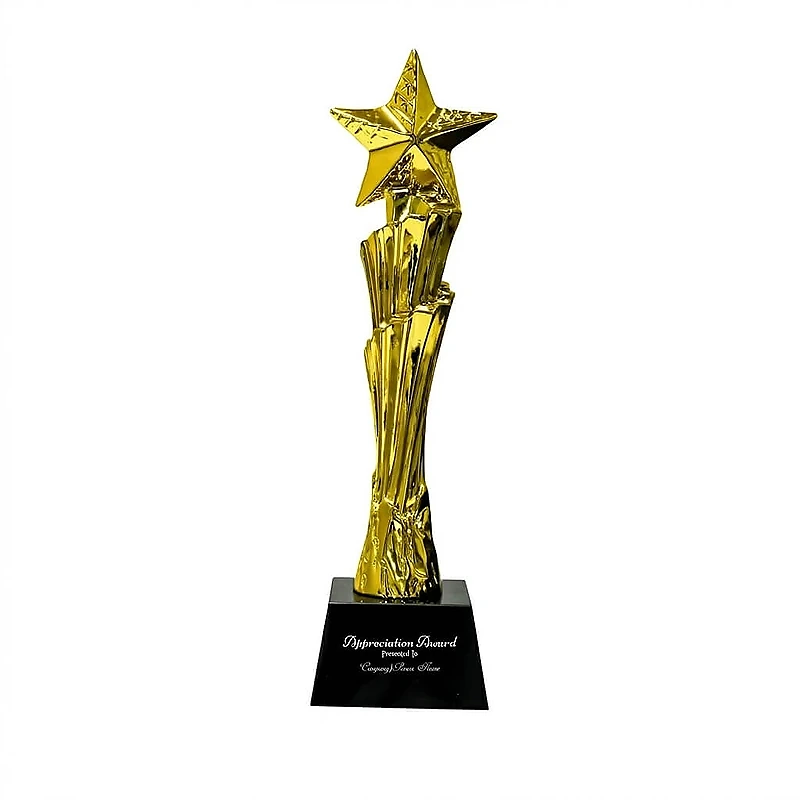 Gold Star Trophy with Black Base Premium Award