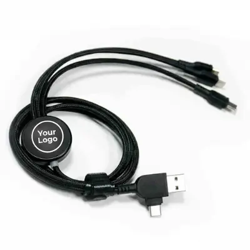 RPET Charging cable with Lightup Logo