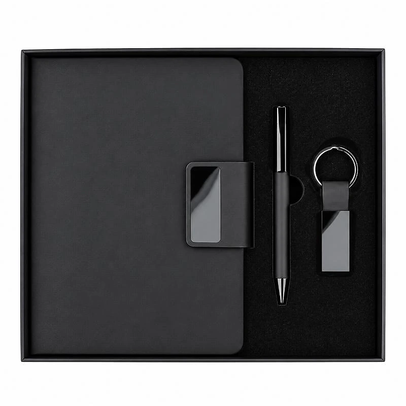 Set of Notebook, Keychain and Pen – 3-Piece Corporate Gift Set