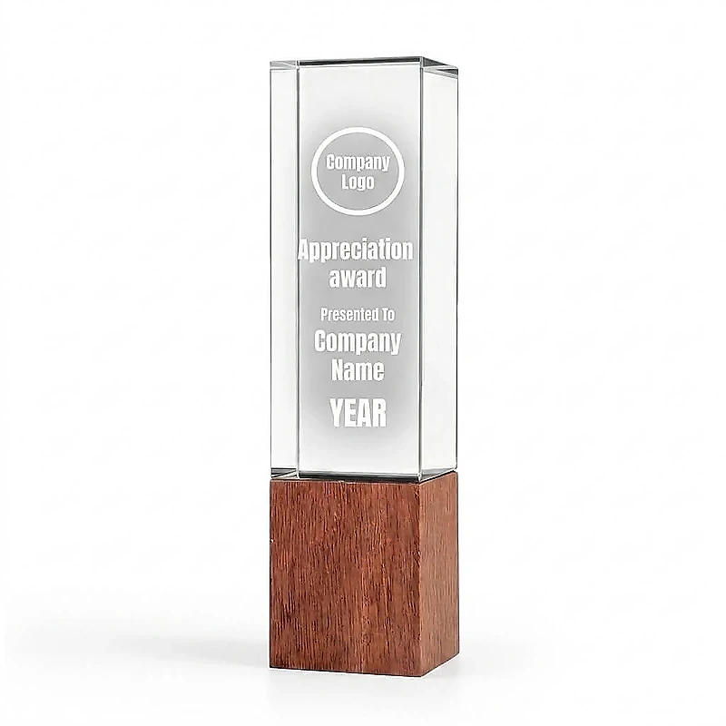 Cuboid Shaped Crystal Award