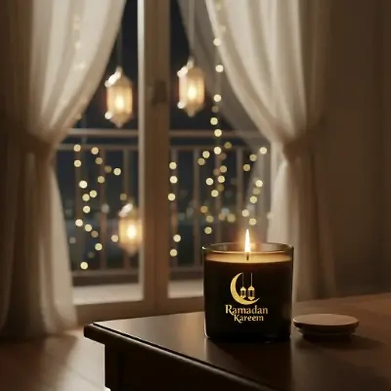 Arabian Oud Scented Candle with Bamboo Lid