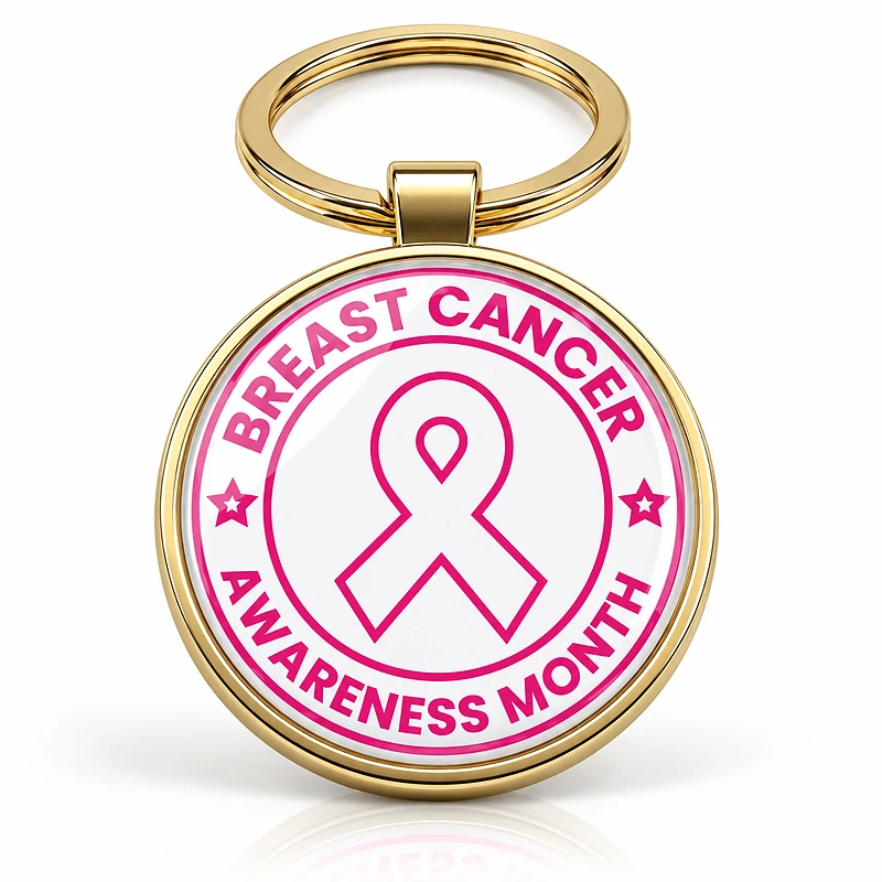 Breast Cancer Awareness Metal Keychain